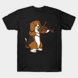 Violinist Beagle Dog T-Shirt